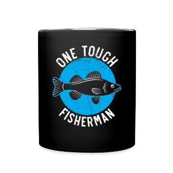 Ein harter Fischer Fischfischer Fischfänger - Tasse einfarbig - Schwarz - Vorne