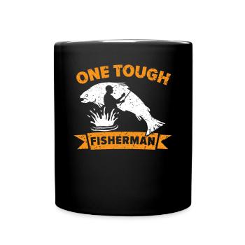 Ein harter Fischer Fischfischer Fischfänger - Tasse einfarbig - Schwarz - Vorne