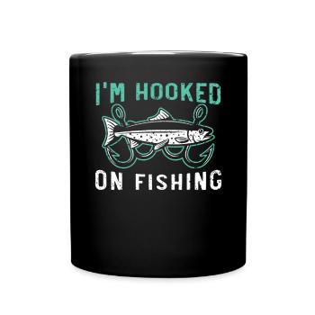 Ich bin süchtig nach Fischfisch Fischer Fischer - Tasse einfarbig - Schwarz - Vorne