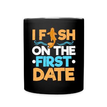 Fischer Angeln Fischer Fischfänger Fisch Fisch - Tasse einfarbig - Schwarz - Vorne
