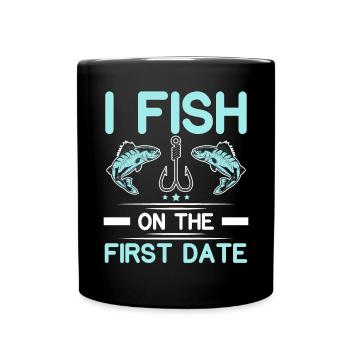 Fischer Angeln Fischer Fischfänger Fisch Fisch - Tasse einfarbig - Schwarz - Vorne