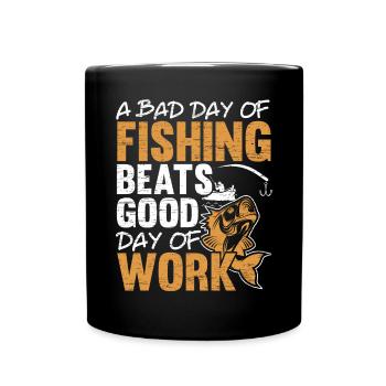 Fischer Angeln Fischer Fischfänger Fisch Fisch - Tasse einfarbig - Schwarz - Vorne