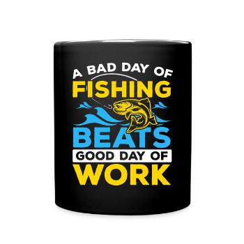 Fischer Angeln Fischer Fischfänger Fisch Fisch - Tasse einfarbig - Schwarz - Vorne