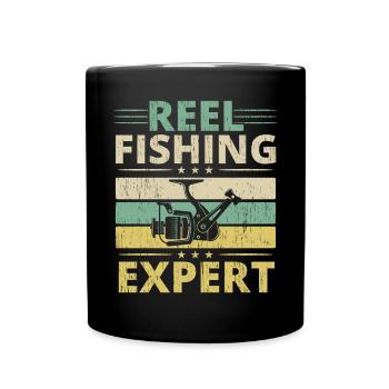 Fischer Angeln Fischer Fischfänger Fisch Fisch - Tasse einfarbig - Schwarz - Vorne