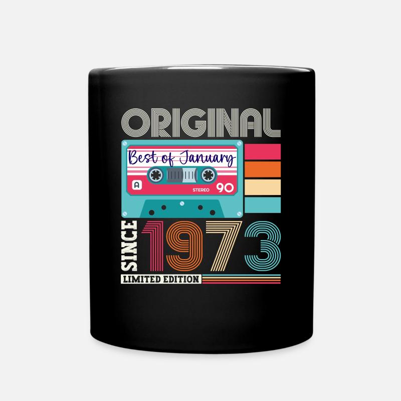Janvier Né en 1973 Cadeau de 50e anniversaire - Mug uni - noir