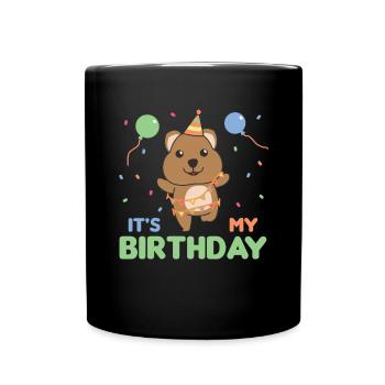 Quokka pour l’anniversaire des enfants, c’est mon anniversaire - Mug uni - noir - Devant
