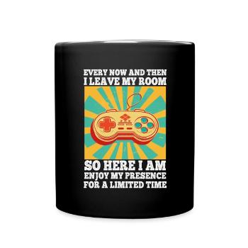 Every Now And Then I Leave My Room Gamer Gaming - Full Colour Mug - black - Front