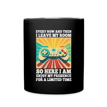 Every Now And Then I Leave My Room Gamer Gaming - Full Colour Mug - black - Front