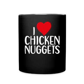 Chicken Nugget Geschenke - Tasse einfarbig - Schwarz - Vorne