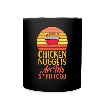 Chicken Nugget Geschenke - Tasse einfarbig - Schwarz - Vorne