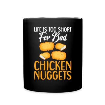 Chicken Nugget Geschenke - Tasse einfarbig - Schwarz - Vorne