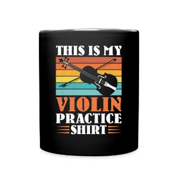Violon Violoniste Rétro Vintage - Mug uni - noir - Devant
