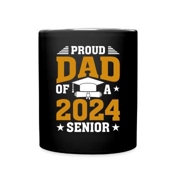 Lustige Stolzer Vater Eines Abschlussgeschenks - Tasse einfarbig - Schwarz - Vorne