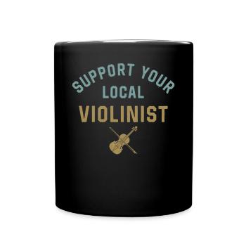 Violoniste Soutenez votre - Mug uni - noir - Devant