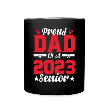 Lustige Stolzer Vater Eines Abschlussgeschenks - Tasse einfarbig - Schwarz - Vorne