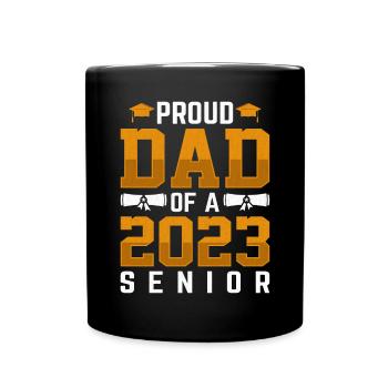 Lustige Stolzer Vater Eines Abschlussgeschenks - Tasse einfarbig - Schwarz - Vorne