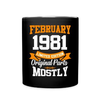 Février 1981 Cadeau d’anniversaire vintage - Mug uni - noir - Devant