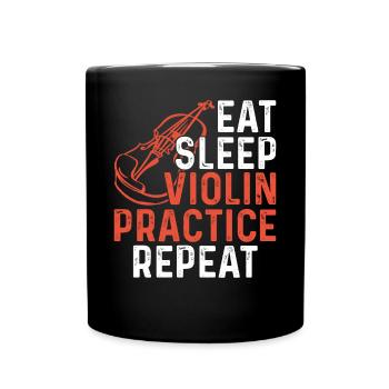 Violin Violinist Eat Sleep Violin - Full Colour Mug - black - Front