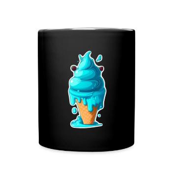 Eis Eiscreme Soft Eis Ich bin wegen dem Eis hier - Tasse einfarbig - Schwarz - Vorne
