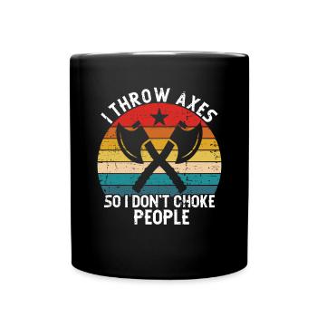 Axtwurf Axe Wurfspiel - Tasse einfarbig - Schwarz - Vorne