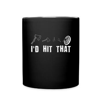 Axtwurf Axe Wurfspiel - Tasse einfarbig - Schwarz - Vorne