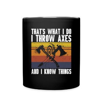 Axtwurf Axe Wurfspiel - Tasse einfarbig - Schwarz - Vorne