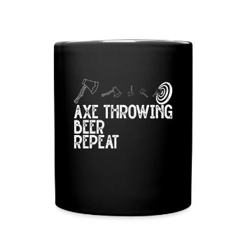 Axtwurf Axe Wurfspiel - Tasse einfarbig - Schwarz - Vorne