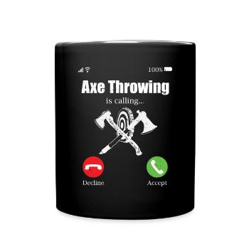 Axtwurf Axe Wurfspiel - Tasse einfarbig - Schwarz - Vorne