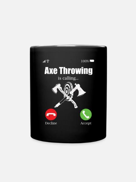Axtwurf Axe Wurfspiel - Tasse einfarbig - Schwarz