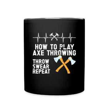 Axtwurf Axe Wurfspiel - Tasse einfarbig - Schwarz - Vorne