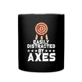 Axtwurf Axe Wurfspiel - Tasse einfarbig - Schwarz - Vorne