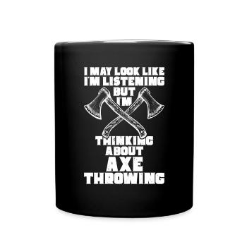 Axtwurf Axe Wurfspiel - Tasse einfarbig - Schwarz - Vorne