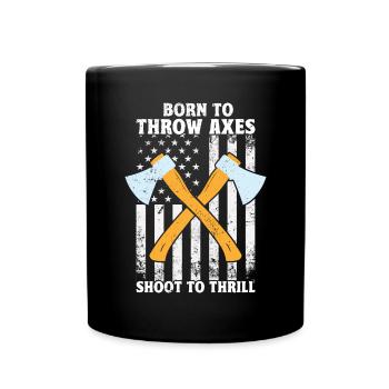 Axtwurf Axe Wurfspiel - Tasse einfarbig - Schwarz - Vorne