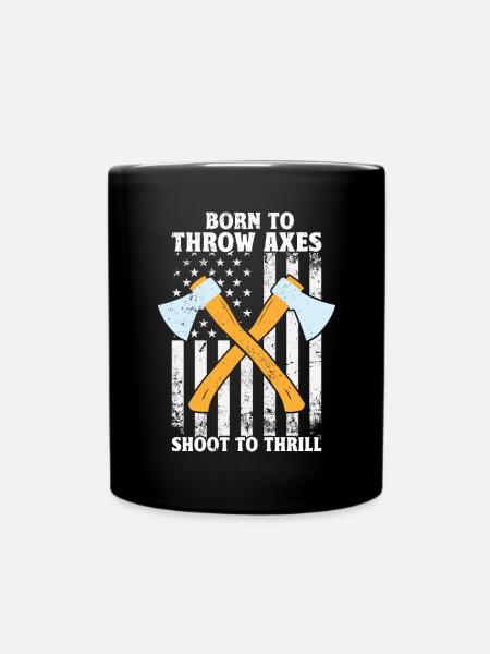 Axtwurf Axe Wurfspiel - Tasse einfarbig - Schwarz
