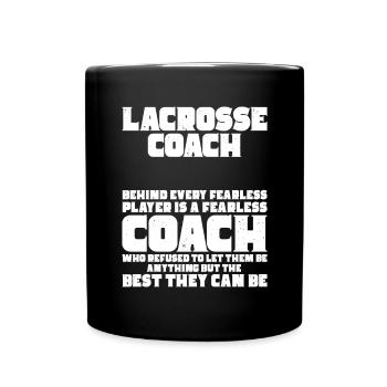 Lacrosse Coach Stick - Full Colour Mug - black - Front