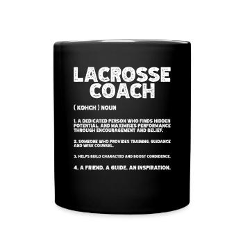 Lacrosse Coach Stick - Full Colour Mug - black - Front