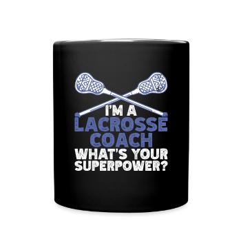 Lacrosse Coach Stick - Full Colour Mug - black - Front