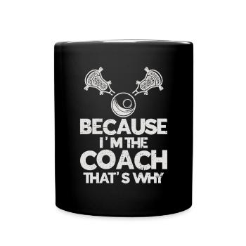 Lacrosse Coach Stick - Full Colour Mug - black - Front