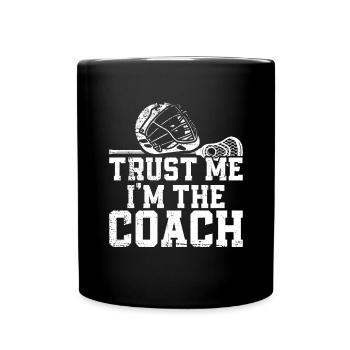 Lacrosse Coach Stick - Full Colour Mug - black - Front