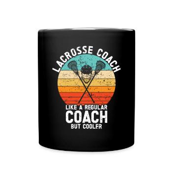 Lacrosse Coach Stick - Full Colour Mug - black - Front