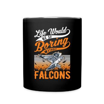 Falconer Gift Falconry Kestrel - Full Colour Mug - black - Front