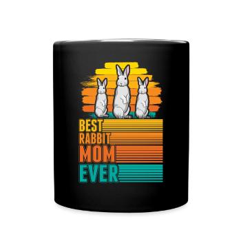 Kaninchen Mama Häschen Hase Kaninchen - Tasse einfarbig - Schwarz - Vorne