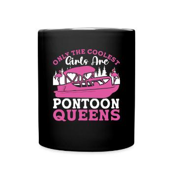 Pontoon Queen -Boat Pontoon -Women - Full Colour Mug - black - Front
