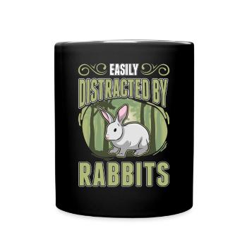 Facilement distrait par Rabbits Rabbit Rabbit - Mug uni - noir - Devant