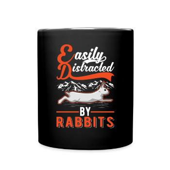 Facilement distrait par Rabbits Rabbit Rabbit - Mug uni - noir - Devant