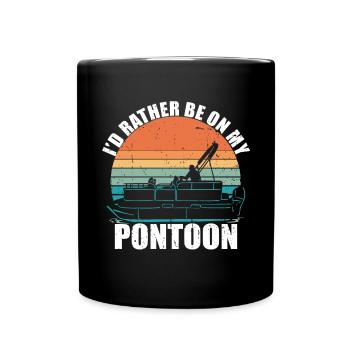 Pontoon Queen -Boat Pontoon -Women - Full Colour Mug - black - Front