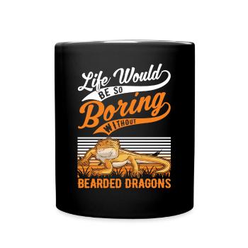 Dragon barbu Cadeau Dragon Barbu Pogona - Mug uni - noir - Devant