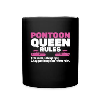 Pontoon Queen -Boat Pontoon -Women - Full Colour Mug - black - Front