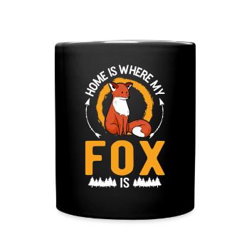 Zuhause ist wo mein Fuchs is Rotfuchs - Tasse einfarbig - Schwarz - Vorne