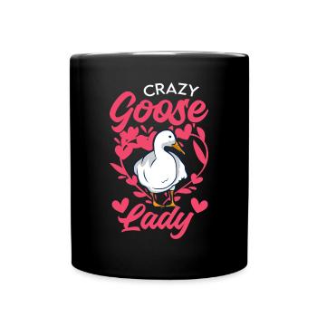 Crazy Goose lady geese goose breeder - Full Colour Mug - black - Front